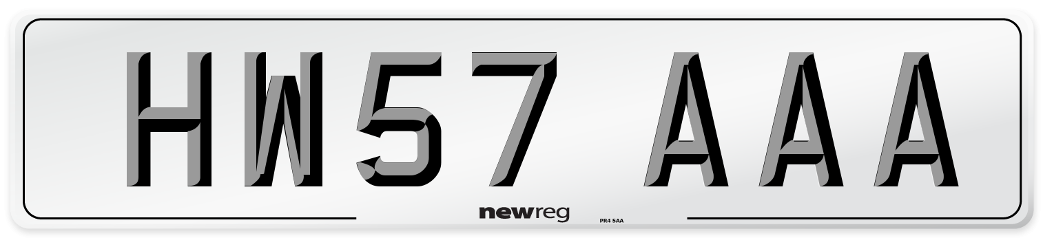 HW57 AAA Number Plate from New Reg